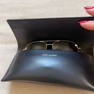 Saint Laurent Brown and Gold Sunglasses